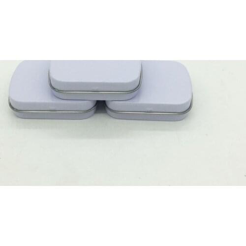 Plain white black tin box , rectangle tea candy business card usb storage box case F20173896