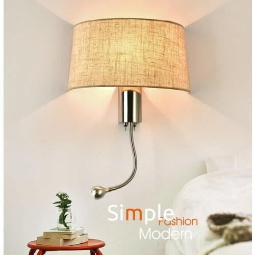 Simple Creative Fabric Wall Sconce Band Switch Modern LED Wall Light Fixtures For Bedroom Wall Lamp Home Lighting Lampara