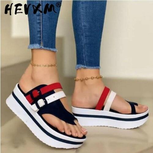 Summer Fashion Womens Wedges Sandals Beach Casual Female Platform Peep Toe Shoes Slingback Lady Mixed Colors Buckle Sandals