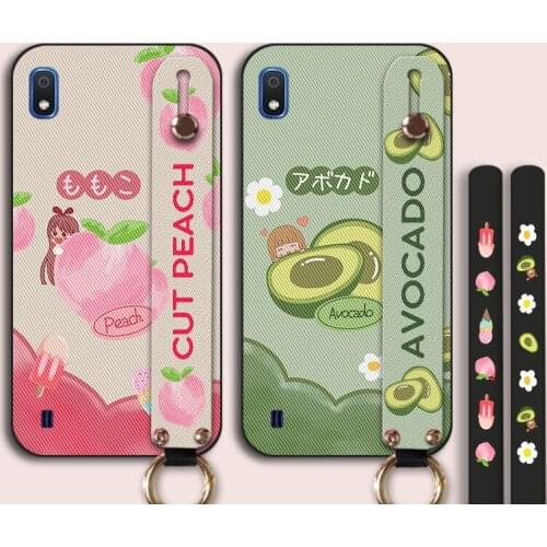 Summer Fruit Silicone Case For Samsung Galaxy A01 A10 A20E A21 A30S A40 A50 Wrist Strap Holder Back Cover For Samsung A51 A52