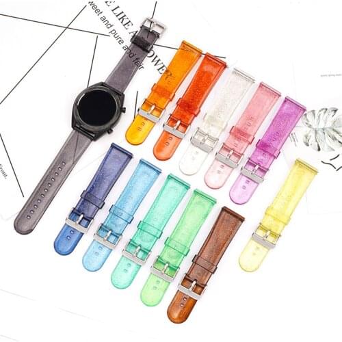 22mm Silicone Strap for Huawei watch GT/2/2e/Pro Glitter Transparent Wrist Band Bracelet for Samsung Galaxy Watch 3 46mm Gear S3