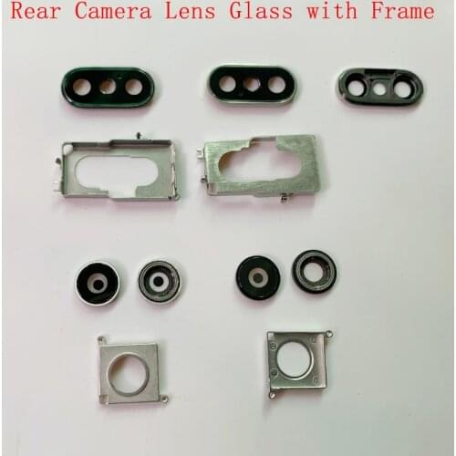 Rear Back Camera Lens Glass with Frame Holder Rear Housing Cover For iPhone X XS XR XS Max Replacement Parts