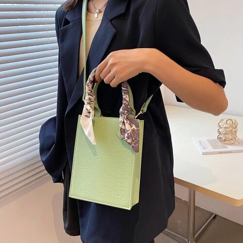 Portable Tote Bag Summer High Sense Handbag French Female Small Square Shoulder Bag For Women 2021 PU Leather Messenger Bags