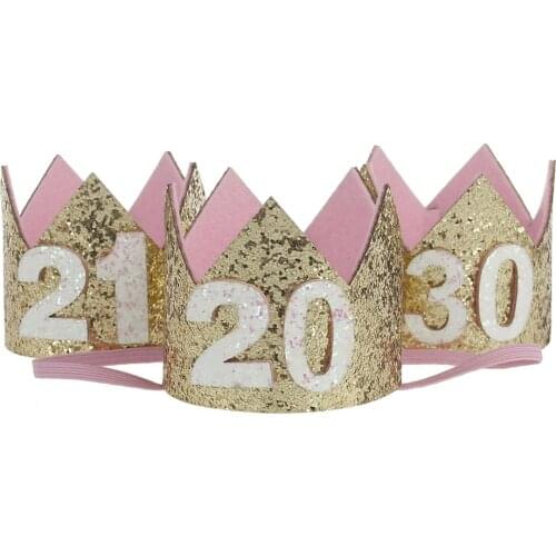 Number 20th 21th 30th 20 21 30 years older adults girls women Birthday hat Princess Crown Tiara decoration gift Hair Accessories