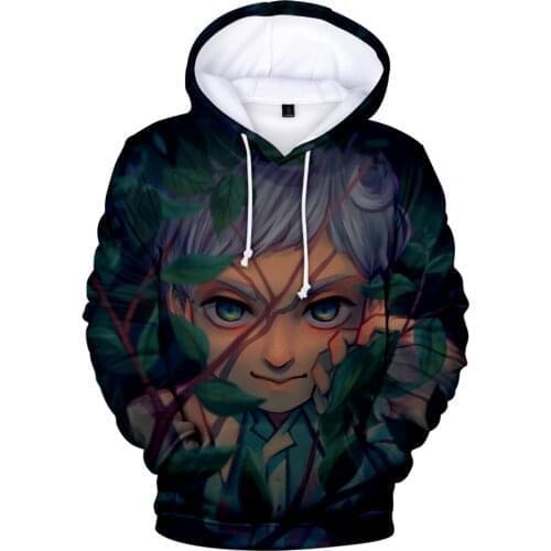 Hot 3D Print The Promised Neverland Hoodies Men/Women Autumn Fashion Harajuku Anime Hoodie Kawaii Casual Sweatshirts Top