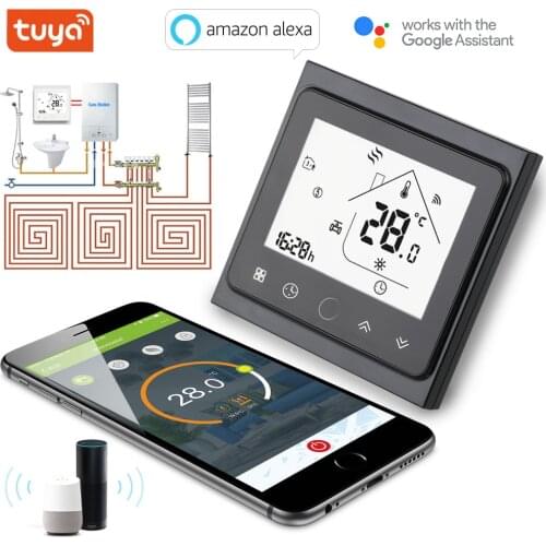 Tuya Wireless Thermostat Wifi Smart Temperature Controller for Gas Boiler and Actuator Room Heating Work with Google Home Alexa