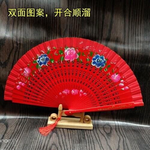 Chinese Style Fanchanging Cloth Fan High Quality Bronzing Folding Fan Dance Photography Wedding Fan 2021 Best Selling Product