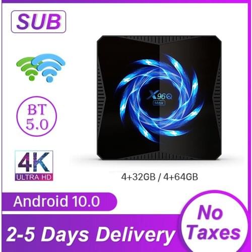 X96Q Max SUB Android 10.0 Smart TV BOX Allwinner H616 Quad Core 4G 64G BT Smart TV Box 2.4G 5G Dual Wifi X96QMAX TV Set Top Box