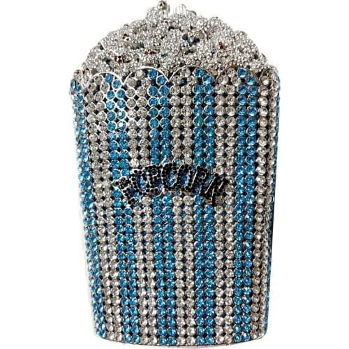 XIYUAN French fries Crystal Bridal Wedding bags Handbag Women Evening Clutches Bags Ladies Hard Case Metal Clutch Shoulder Bags