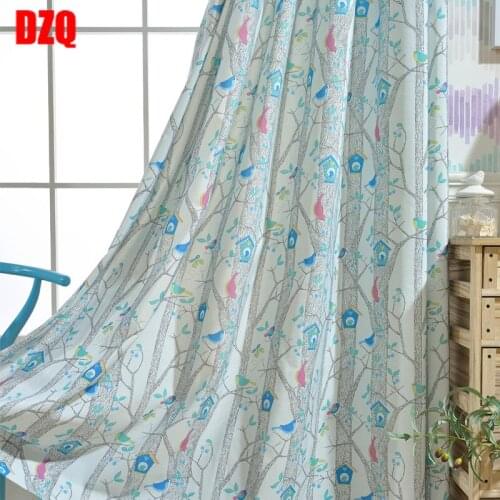 Curtain Fabric Modern Minimalist Polyester-cotton Printed Curtain Left and Right Biparting Open High Shading(70%-90%)