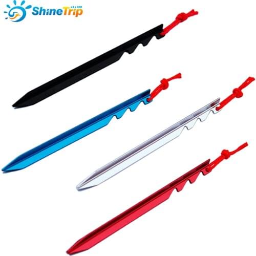 10pcs/lot 18cm Aluminum Camping Tent Pegs Tent Stake With Rope 4 Colors Outdoor Tool Tent Nails Tent Accessories