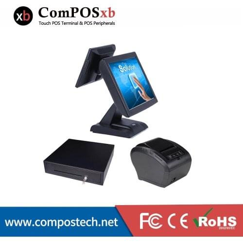 15 inch dual screen cash register for restaurant high quality durable pos system touch all in one pc