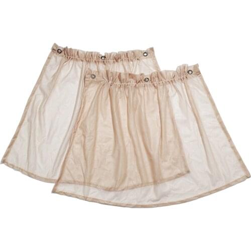 2pcs Car Window Curtain Cover Sun Shade Windshield Drape Curtains Beige