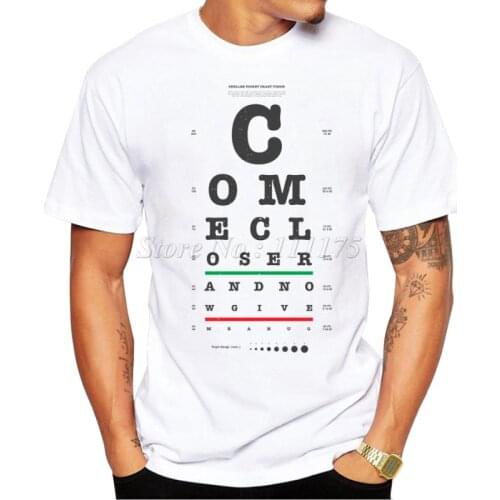 2019 Mens Funny Come Closer visual chart Design T Shirt Male Fashion Cool Tops Hipster Printed Summer Tees