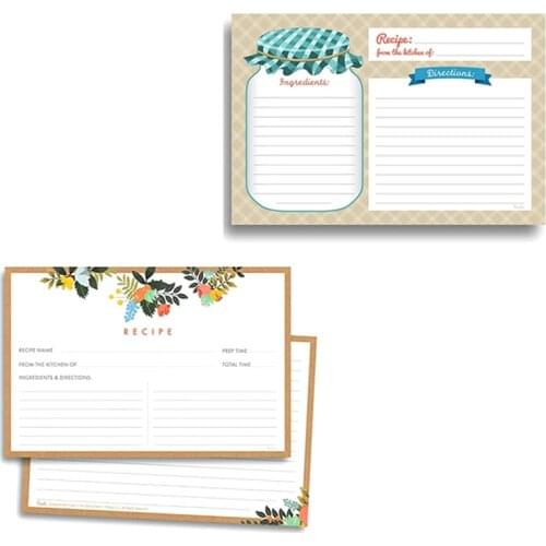 30PCS Kitchen Recipe Cards - Double Sided Cards, 4 X 5.6 inch Perfect for wedding decoration, house Party Supplies DIY wedding