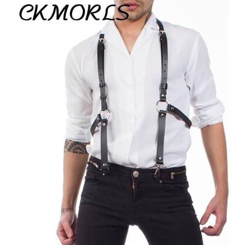 CKMORLS Men Leather Harness Belt Garters Gothic Body Bondage Straps Garter Adjustable Underwear Bdsm Suspenders Sex Erotic Belt