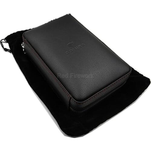 COHIBA High Grade Cigar Case Portable Spanish Cedar Wood Leather Travel Humidor with Humidifier Classic