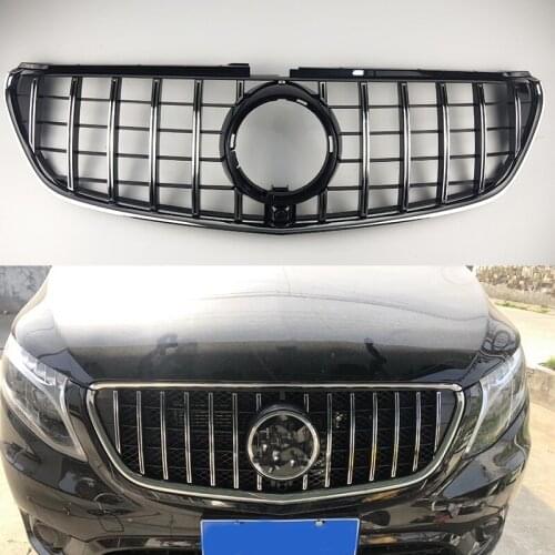 For V class V260 V250 AMG Racing Grille Vito Front Bumper Grilles Fit For New V Class W447 GT Grille Vito Grill