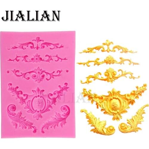 European Style Relief Lace Silicone Molds Fondant Cake Chocolate Mold Kitchen Baking Cake Border Decoration Tools T0230