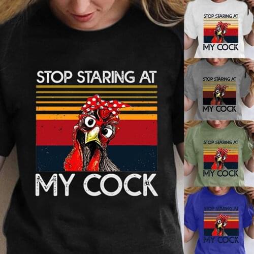 Stop standing at my cock womens printed Short Sleeve T-Shirt Top American T-shirt loose casual large short sleeve топ женский