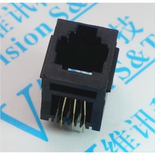 HWEXPRESS Network socket RJ 11 Telephone Socket 180 Degree 95001 6 P 6 Vertical Crystal Head Black Female Seat 52 6 P 6 C