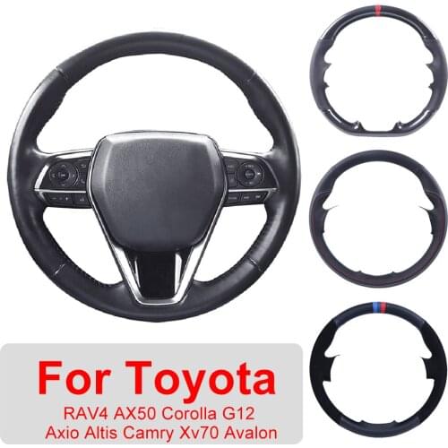 Customized Car Steering Wheel Cover For Toyota RAV4 AX50 Corolla G12 Axio Altis Camry Xv70 Avalon 2019-2021 Protective Wrap