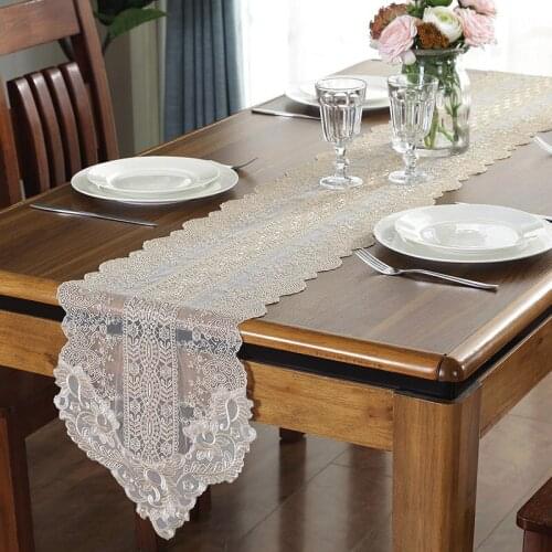 Korean lace table runner European-style beautiful simple fabric TV cabinet white tea table runner