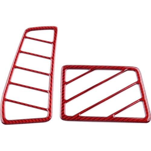 2Pcs Carbon Fiber Red Car Front Defogging Air Vent Outlet Cover Trim Fit for Dodge Challenger 2008 2009 2010 2011 2012 2013 2014