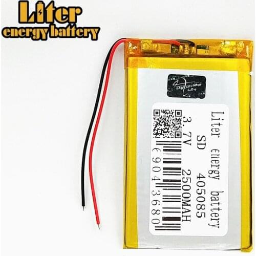 Wholesale 3.7V lithium polymer battery 405085 045085 2500mah Rechargeable Battery For MP5 DVD GPS Camera Electric Toy Tablet