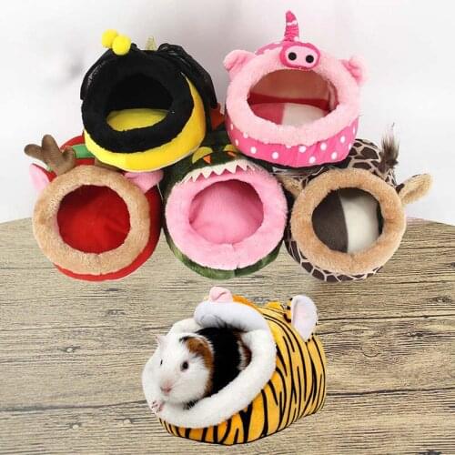 Cute Plush Soft Guinea Pig House Bed Hamster Accessories Mini Animal Squirrel Mice Rat Nest Bed Hamster Cage Small Pet Products