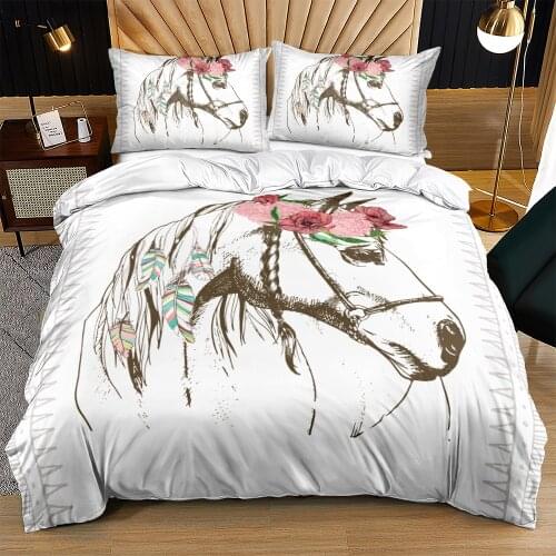 Fashion Bedding Set Horse Quilt Cover Sets bohemian Duvet Covers Pillow Shams 3-Piece King Queen Double Single Full Bed Linens