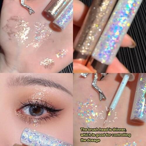 NEW 1pcs Liquid Eye Shadow Shimmer Glitter Eyeshadow Portable Waterproof Sweatproof Long Lasting Liquid Eyeshadow Eye Makeup