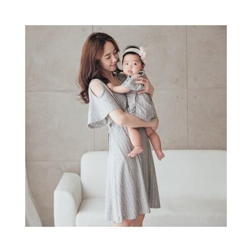 2021 New Fashion Women short sleevele Maternity Dresses Pregnancy Cartoon Family match Nusring Baby mather daughter boy Summer