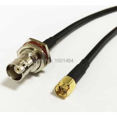 New SMA Male Plug Connector Switch BNC Female Jack Convertor RG58 Wholesale Fast Ship 50CM 20"Adapter