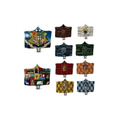 Harry Series Hooded Blanket Thickened Double Layer Plush Potter 3D Digital Printing Cloak for Children & Adults