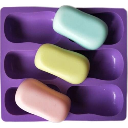 Oval Silicone Soap Molds 6 cavity Cake Moulds Safe Non-toxic Mould Homemade Soap Mold for Candy Biscuit Ice Lattice Ice Tray