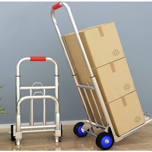 Portable Luggage Trailer Can Load 220LBS, Folding Shopping Cart Grocery Trolley Cargo Truck