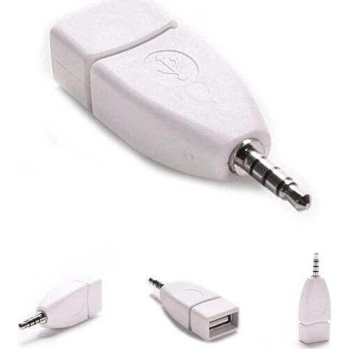 Converter Adapter USB 2.0 Female to 3.5mm Male AUX Audio Durable Car Plug Jack DJA88
