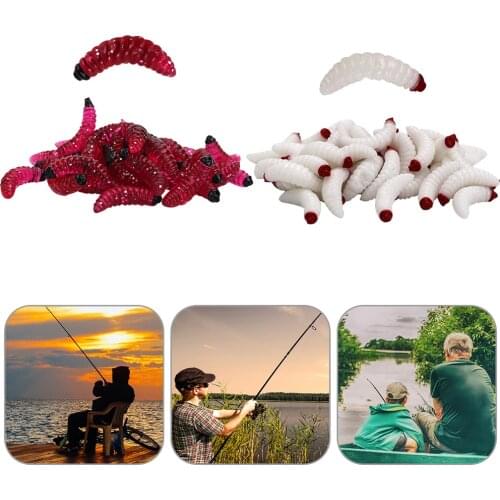50pcs Fishing Bait Worm Maggot Floating Soft Bait Bionic Jigging Wobblers Bass Carp Pesca Fishing Tackle Lure