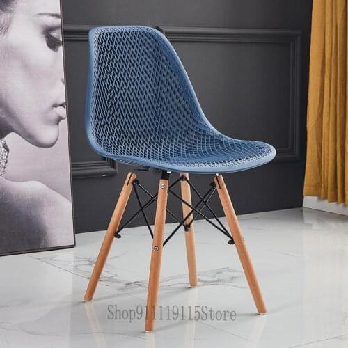 Nordic Ins Wind Net Red Chair Modern Simple Creative Stool Desk Chair Office Back Chair Household Solid Wood Dining Chair