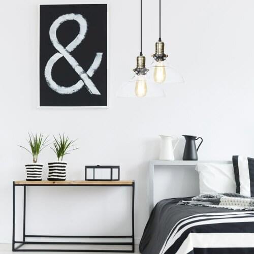 Modern glass pendant lamp use for Living room bedroom Bedside lamp AC110V 220V indoor Hanging lamp LED E27 bulb pendant light