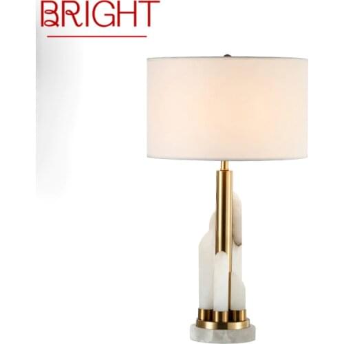 BRIGHT Contemporary Bedside Table Light Luxury Marble Design Desk Lamp Home LED Decorative For Foyer Living Room Office Bedroom