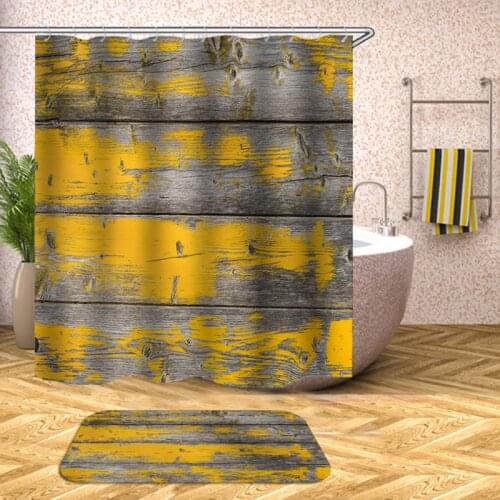 Wood door shower curtain cortina ducha waterproof curtain shower drop shipping