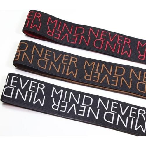 3.8 cm jacquard letters Elastic Ribbon Clothing Bags Trousers Elastic Rubber DIY Sewing Accessories rubber band