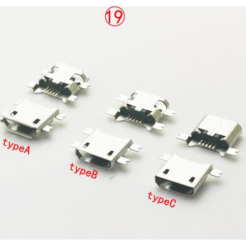 10PCS B Type Micro USB Connector 2.0 Female Socket charging Port Jack Board Sink 1.17 SMT