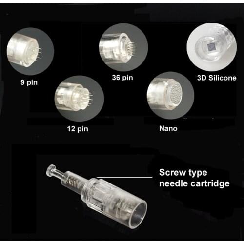 100pc Disposible 9pin 12 pin 36 pin nano/ 3D silicon needle cartridge screw head for derma pen