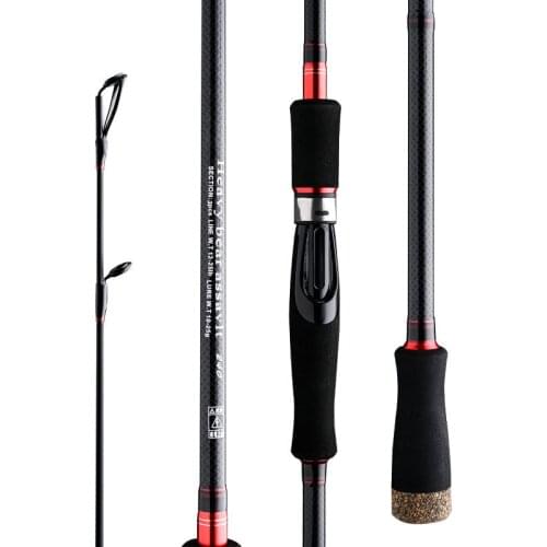 Casting & Spinning Fishing Rods Portable Travel 3 Sections Rod Lightweight Carbon Fiber Fishing Pole Salt/Fresh Water