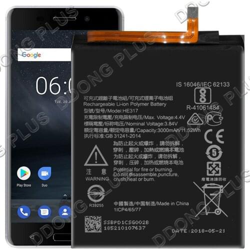 HE317 Battery For Nokia 6 TA-1000 TA-1003 TA-1021 TA-1025 TA-1033 TA-1039 Battery Replacement Repair Part