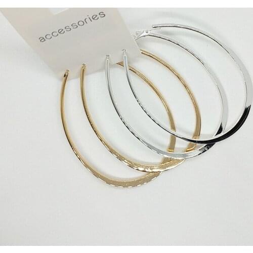 Gold Silver Color Big Oval Hoop Earrings for Women Fashion Large Round Earrings Set Brincos Bijoux Statement Jewelry Gift