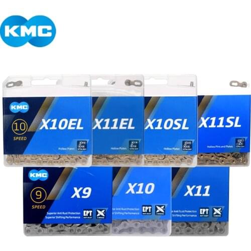 Original Boxed KMC chain 9/10/11 Speed Chain X10EL X11EL X10SL X11SL Gold/Silver Ultralight MTB Road Bike Bicycle chain